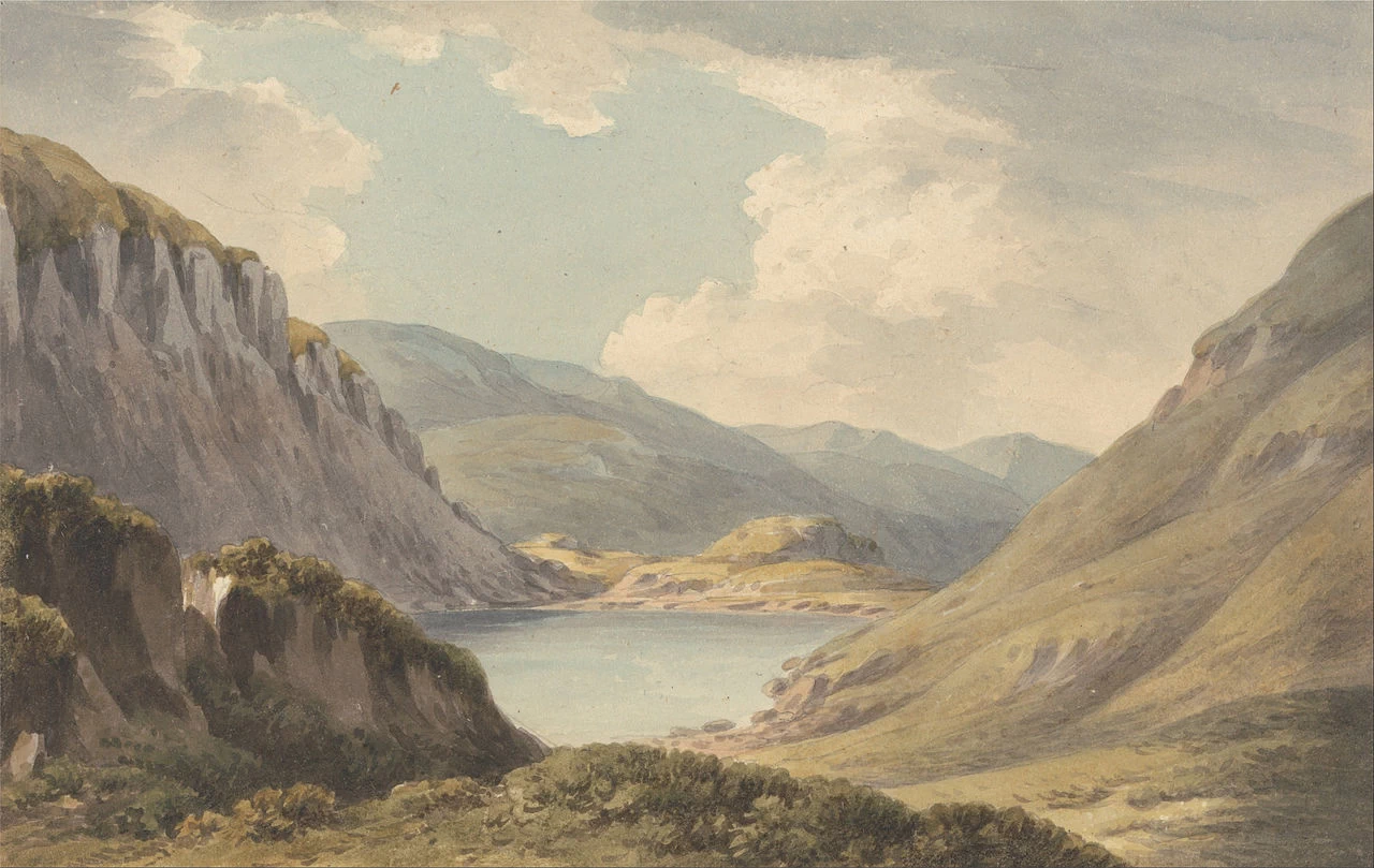 Llyn Geirionedd non lontano da Trefriew, sul fiume Conway, nel Carnarvonshire - Yale Center, New Haven